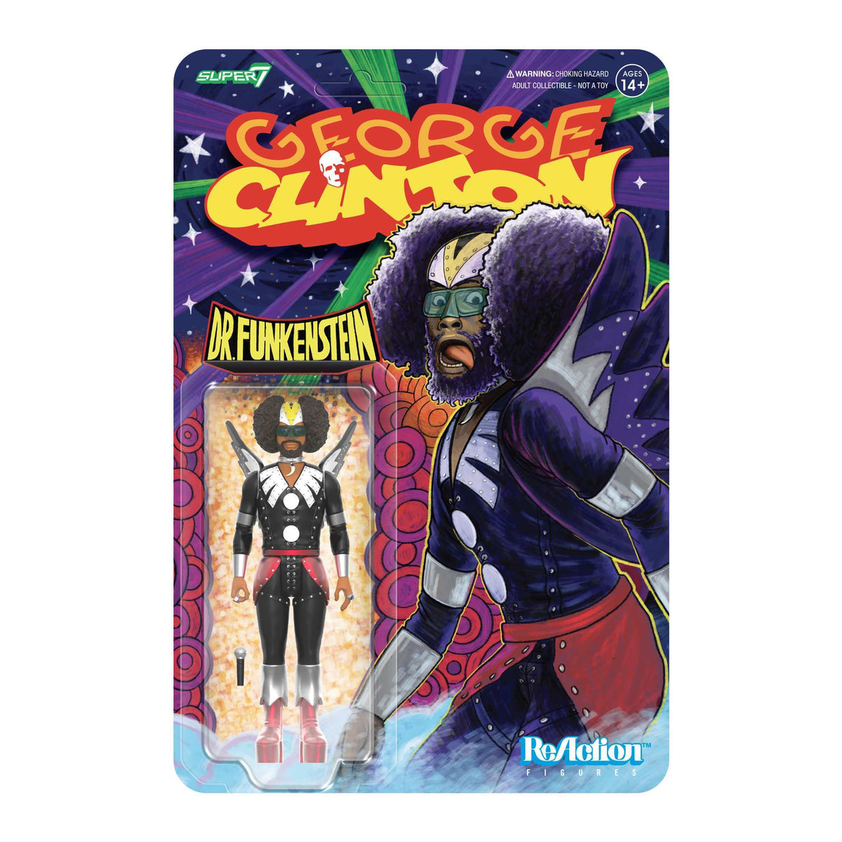 George Clinton Collectible 2025 Super7 ReAction Figures Wave 01 (Dr. Funkenstein) NM/MT (unpunched)