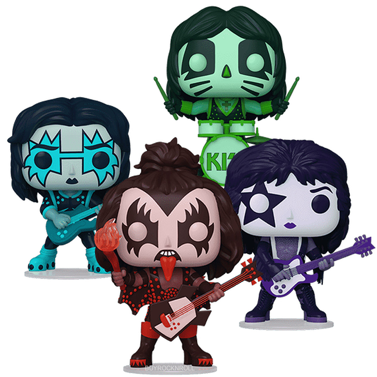 KISS Collectible 2025 Funko Pop! Rocks Color Spotlight 4-Pack