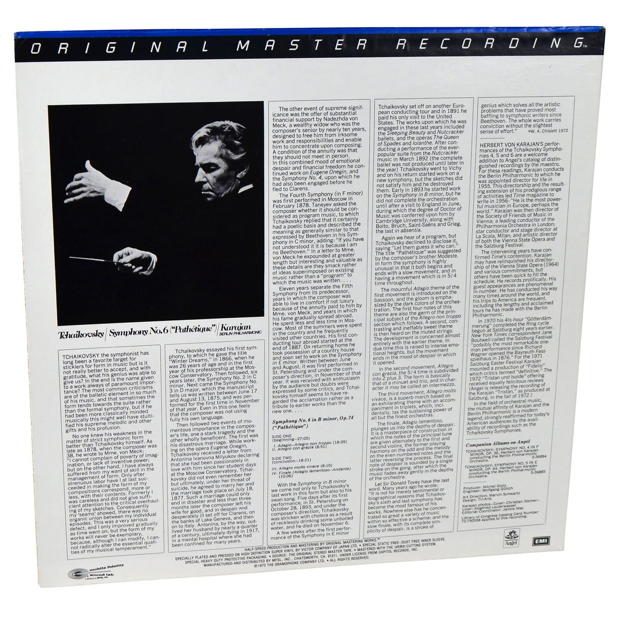 MFSL Collectors: 1979 Mobile Fidelity Tchaikovsky Berlin Philharmonic Karajan Symphony No. 6 LP #1-512