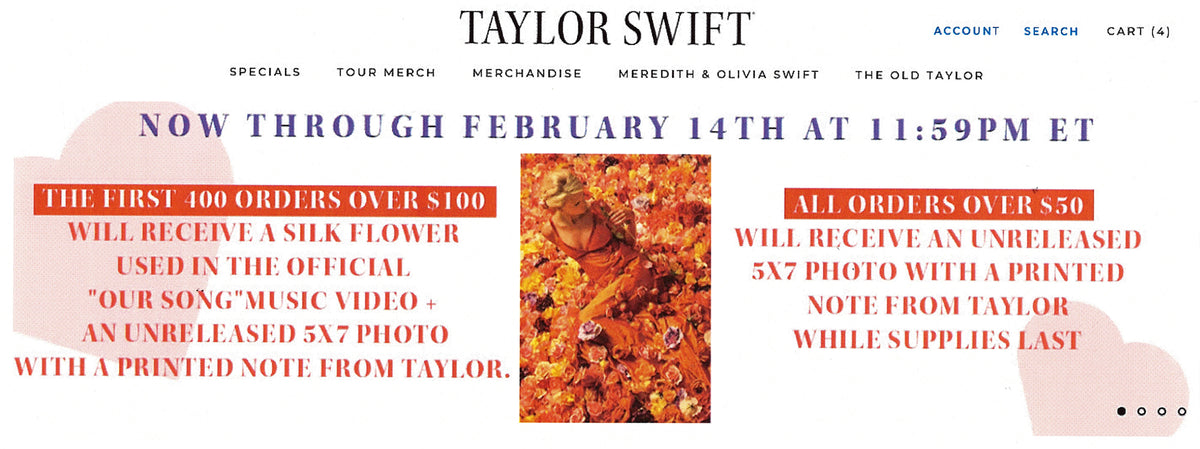 Rare 2019 Taylor Swift 'Our Song' Music Video Prop -Silk Rose Flower & Valentine Photo Card