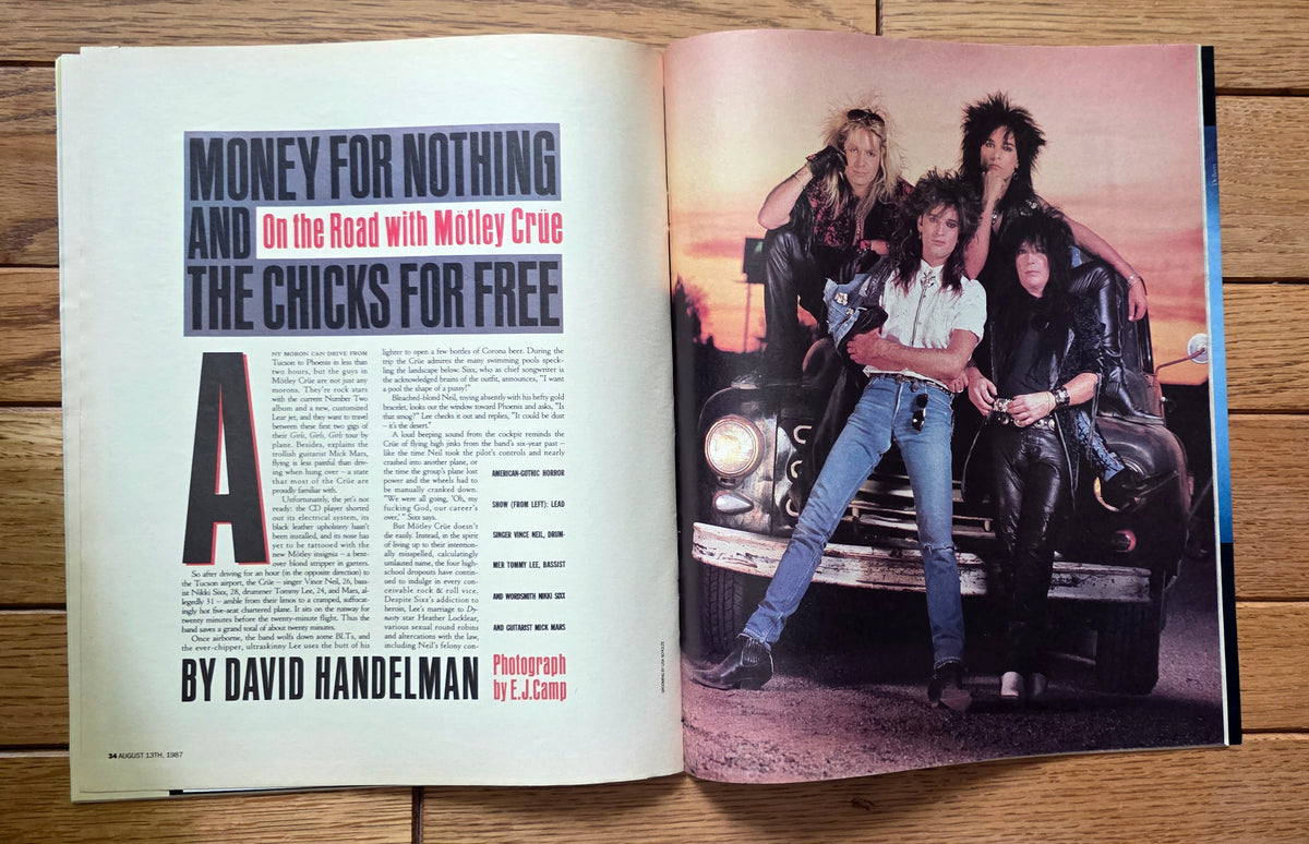 Motley Crue / Elvis 1987 Collectible Rolling Stone Magazine August 11 Issue #506