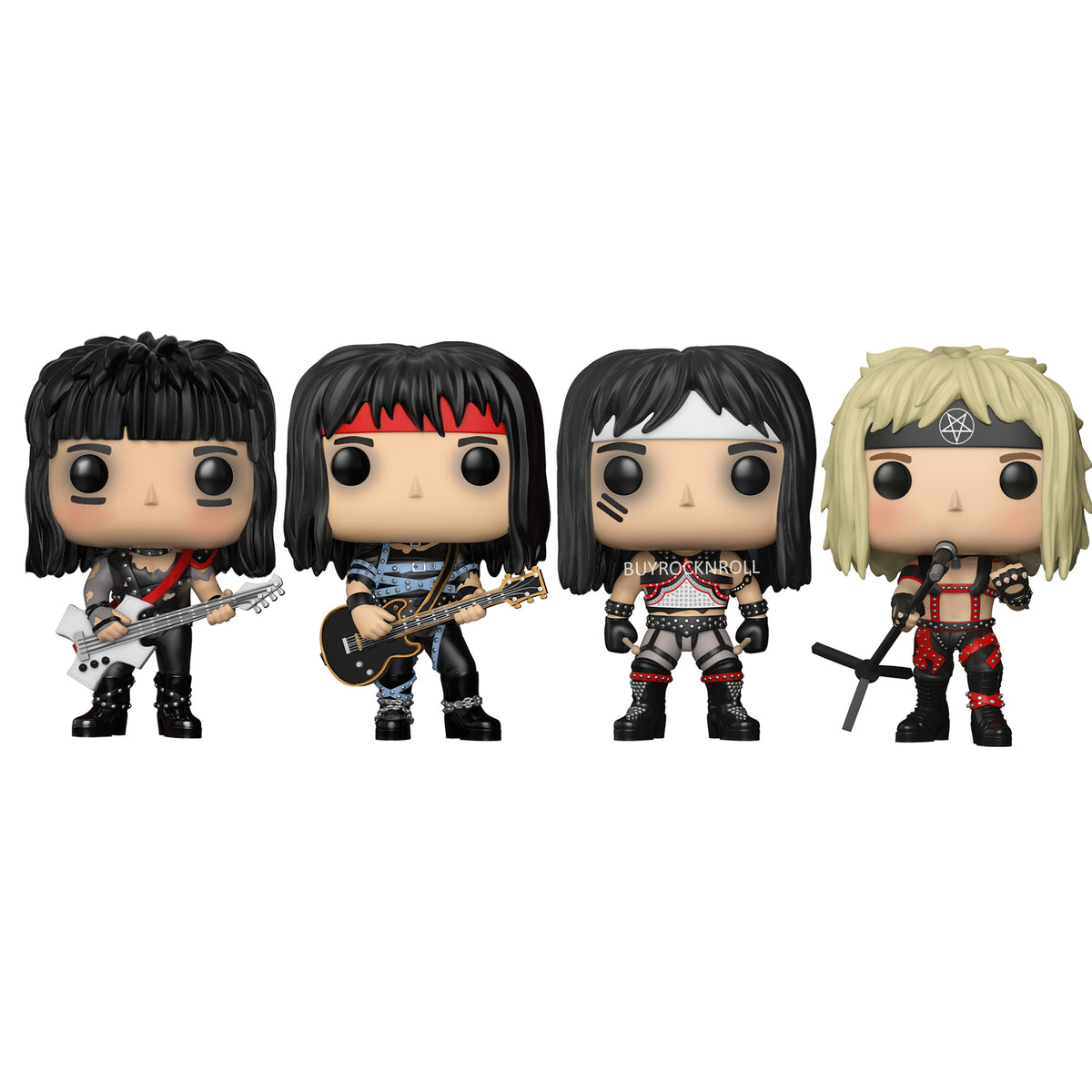 SOLD OUT! Motley Crue Collectible 2018 Handpicked Funko Pop! Rocks 4 Figure Set in Funko Stacks Cases