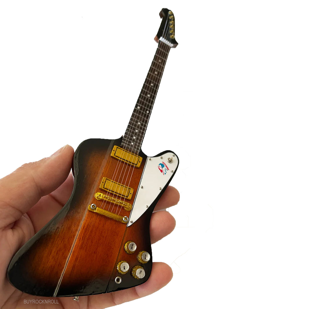 PRESALE: Tom Petty Collectible Signature Gibson Firebird V Sunburst Miniature 10" Guitar Model - Red & Blue Logo