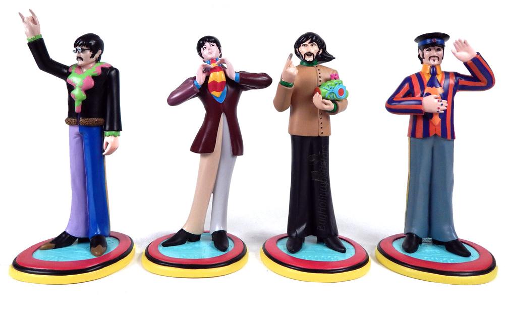 The Beatles 2011 Knucklebonz Rock Iconz Yellow Submarine Band Member Statue Set of 4