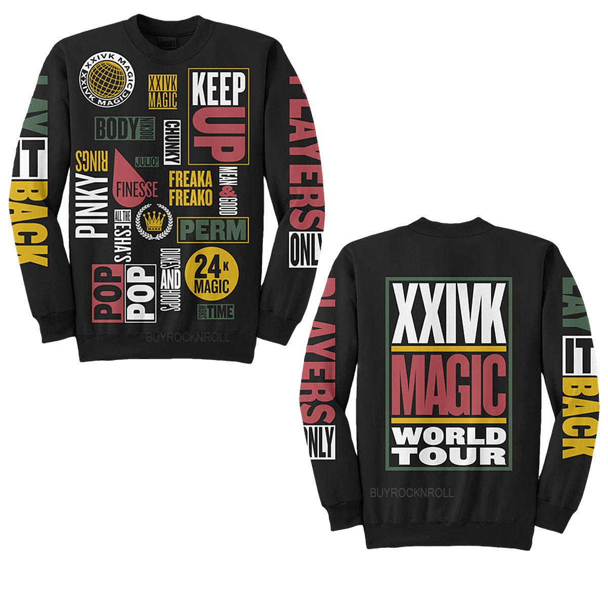 Bruno Mars Collectible 24K Magic World Tour Crewneck Sweatshirt Lg (2018 Edition)