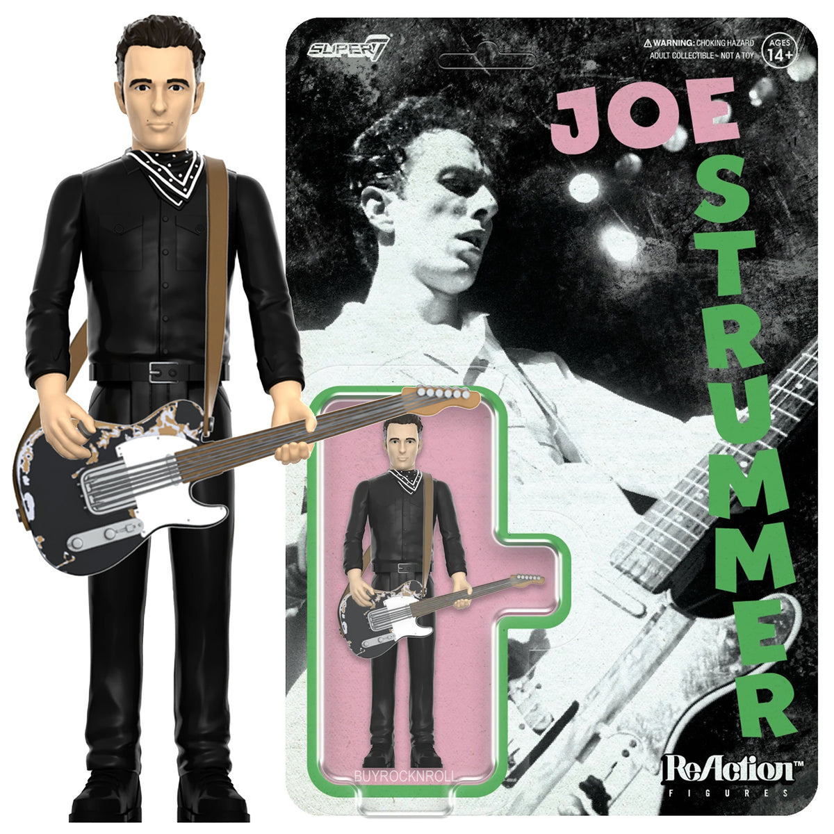 Clash Collectible 2023 Super7 Reaction Figure Joe Strummer (London Calling)