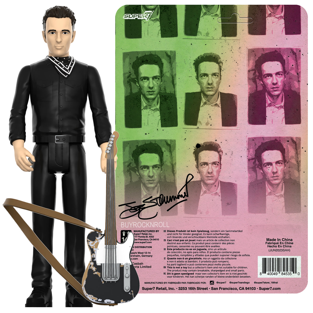 Clash Collectible 2023 Super7 Reaction Figure Joe Strummer (London Calling)