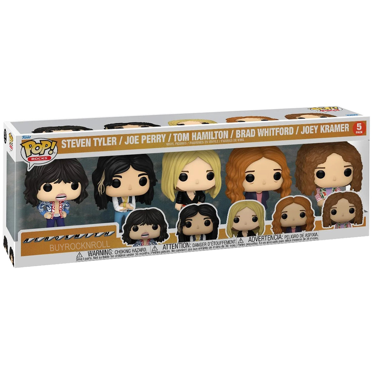 Aerosmith 2024 Handpicked Funko Pop Rocks 5 Pack Set of Figures