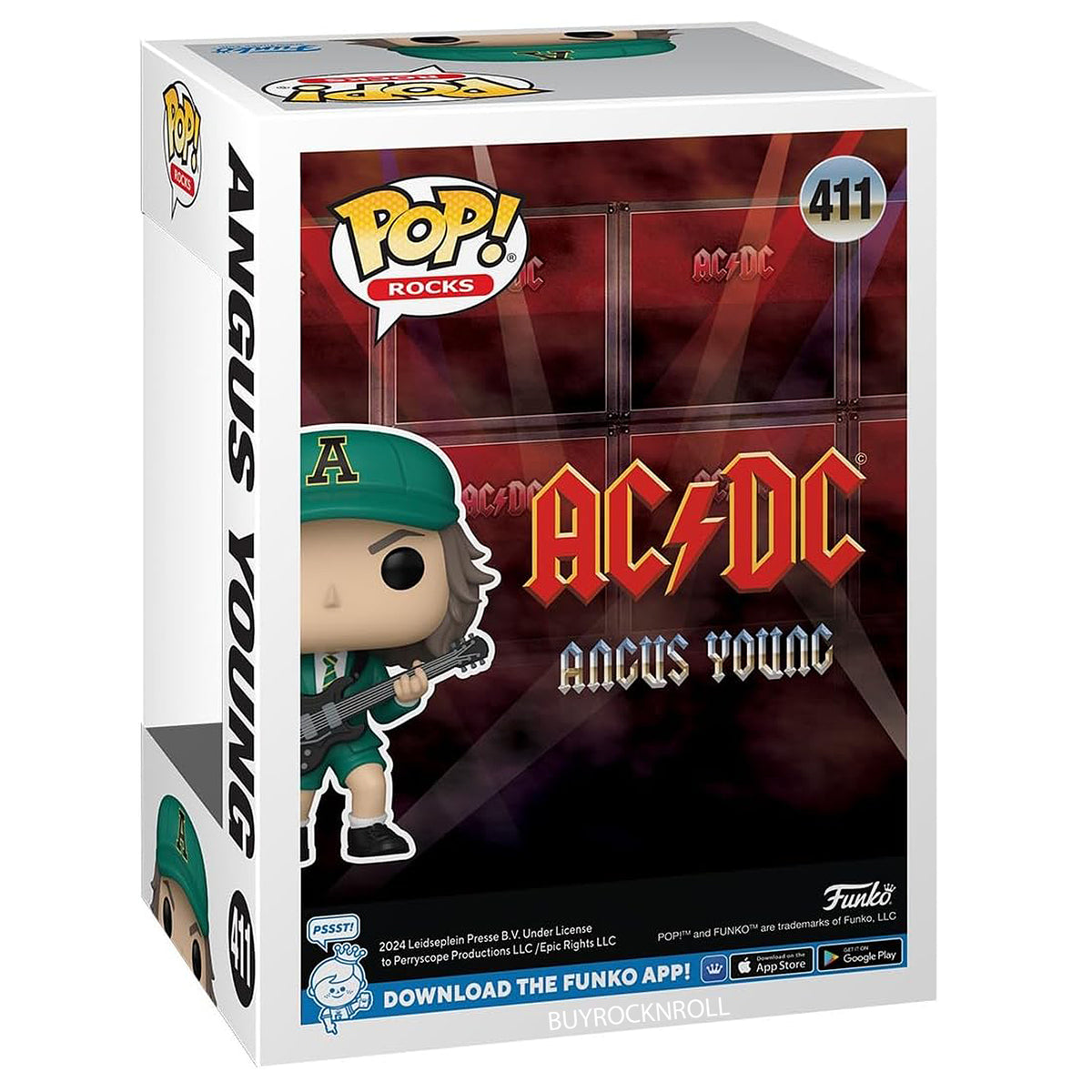 AC/DC Collectible 2024 Handpicked Funko Pop! Rocks Angus Young Green Outfit Figure #411