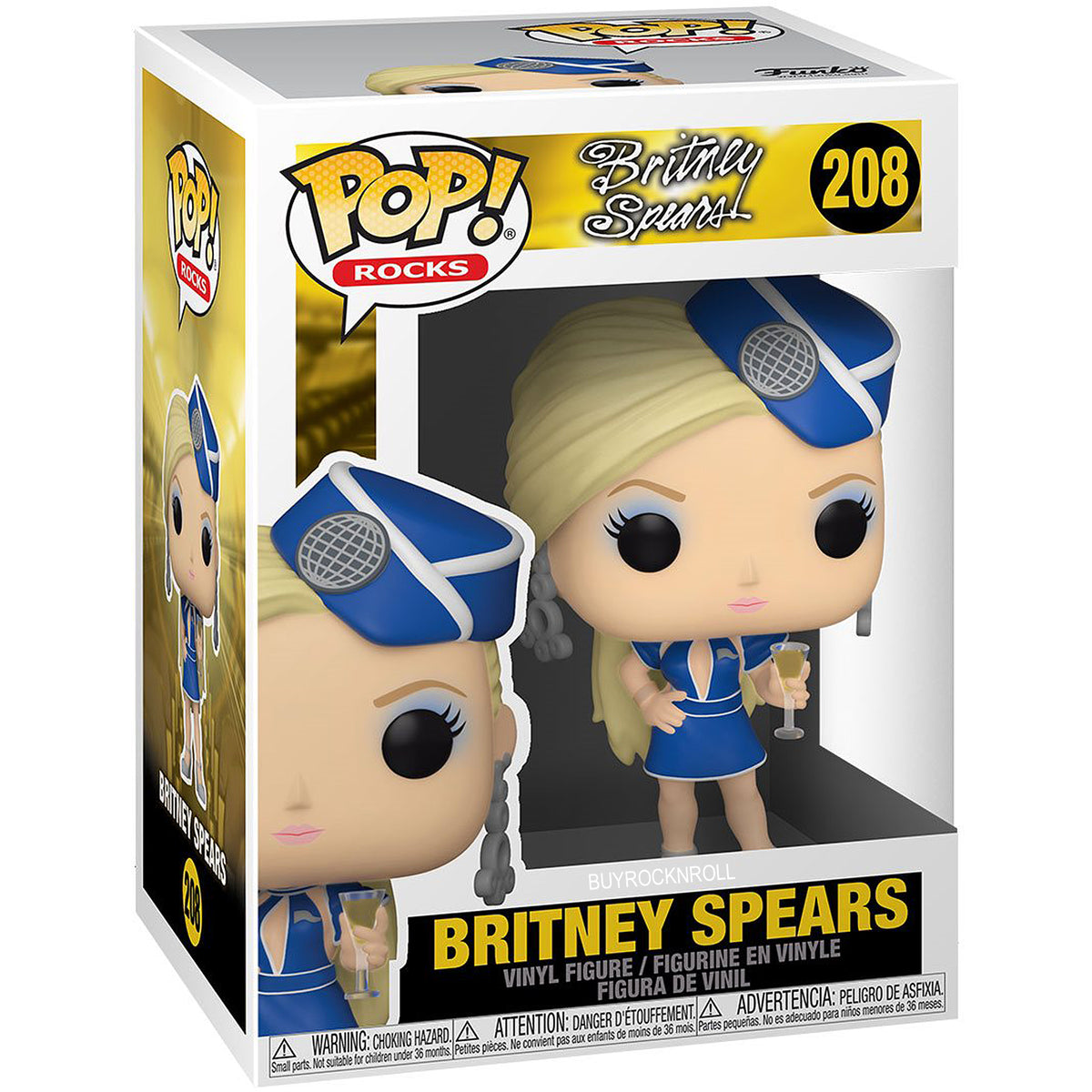 Britney Spears Collectible Handpicked 2021 Funko Pop Rocks Britney Spears Toxic Stewardess Figure #208
