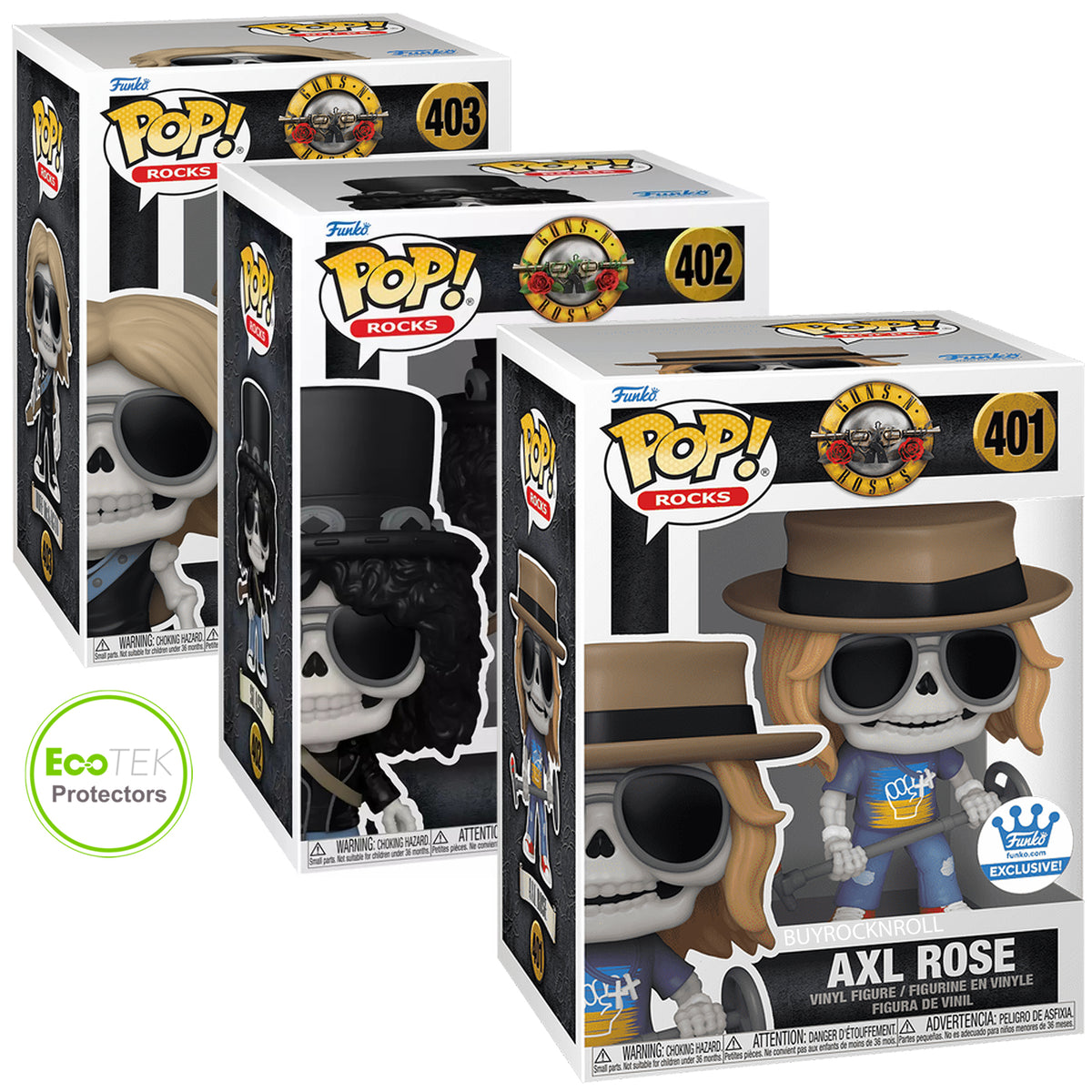 Guns N Roses 2024 Funko Pop! Rocks Exclusive Axl Rose Slash & Duff McKagan Set