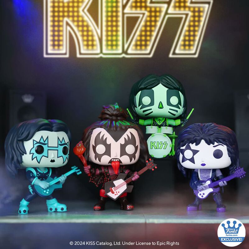 KISS Collectible 2025 Funko Pop! Rocks Color Spotlight 4-Pack