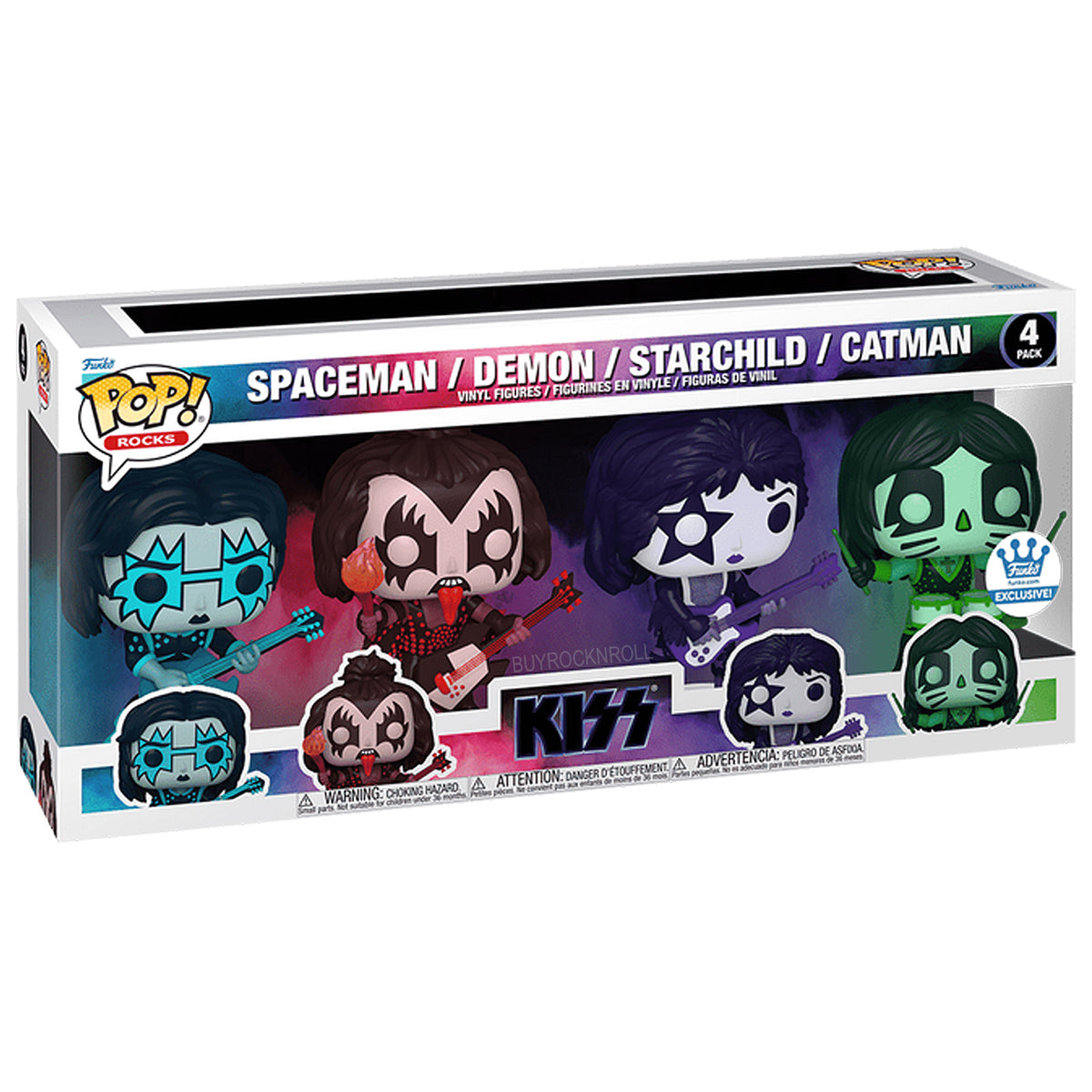 KISS Collectible 2025 Funko Pop! Rocks Color Spotlight 4-Pack