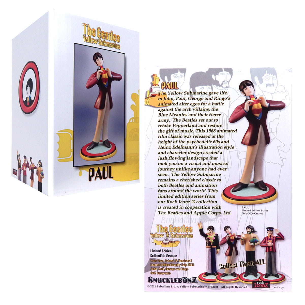The Beatles 2011 Knucklebonz Rock Iconz Yellow Submarine Band Member Statue Set of 4