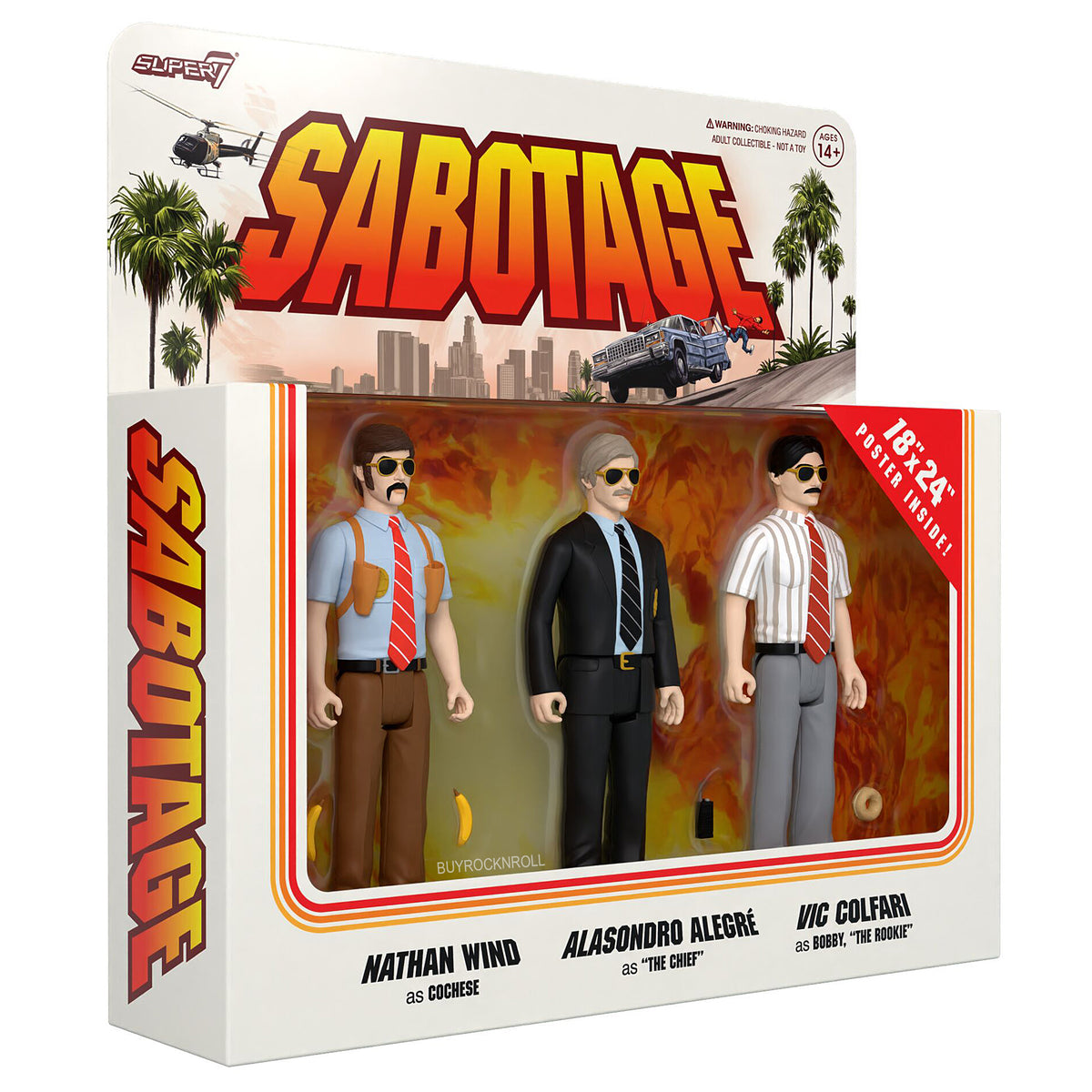 Beastie Boys Collectible 2023 Handpicked Super7 ReAction Figures - Sabotage 3 Pack & Poster