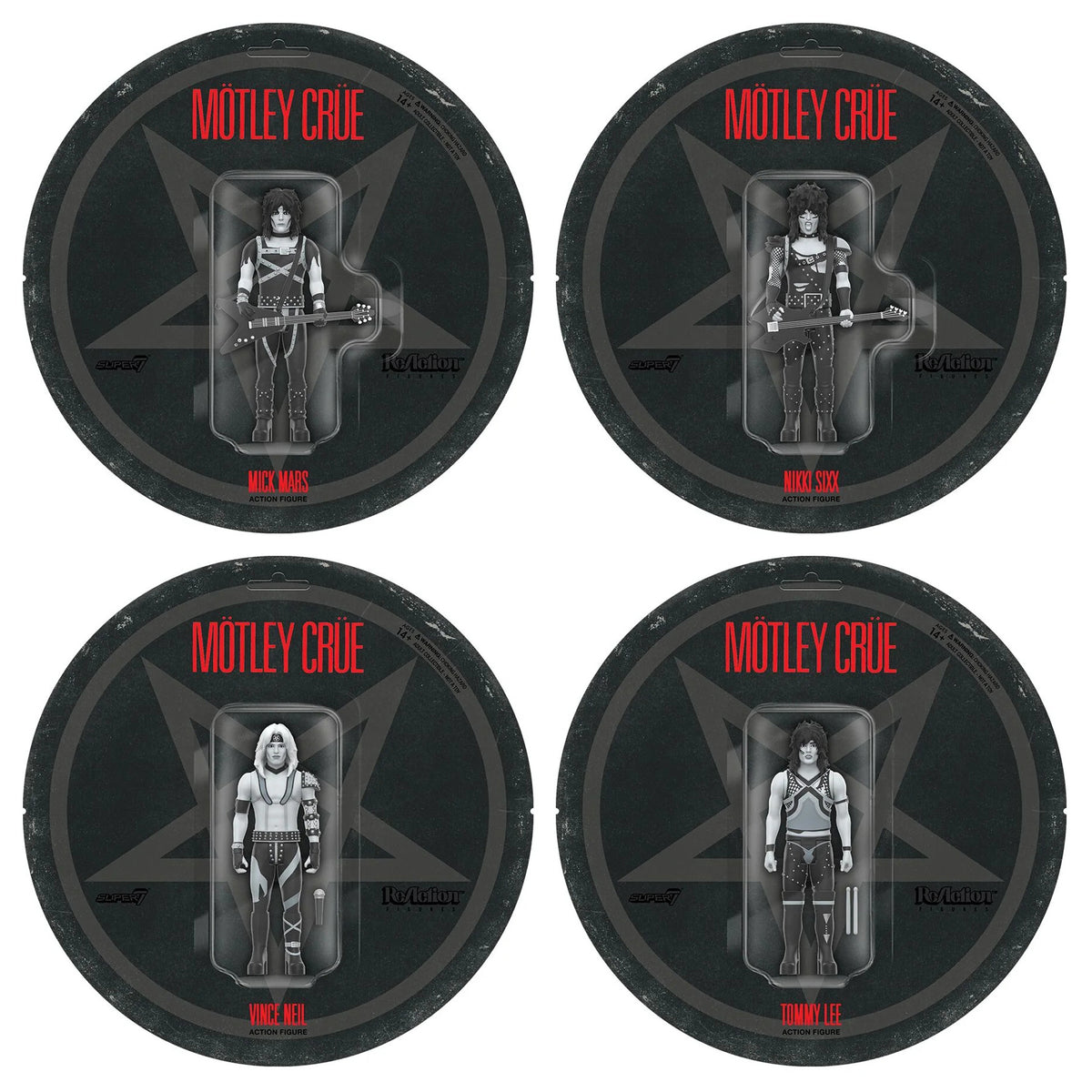 Motley Crue Collectible 2025 Super7 Reaction Figure Set Wave 2