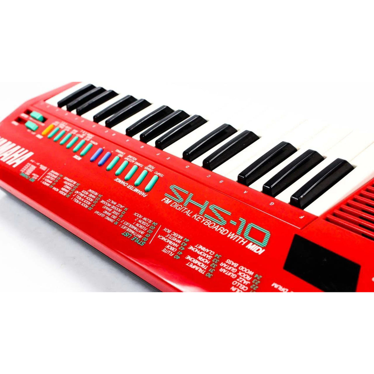 1987 Yamaha SHS10 FM Red Digital MIDI Keytar Electronic Keyboard (guitar) NICE!