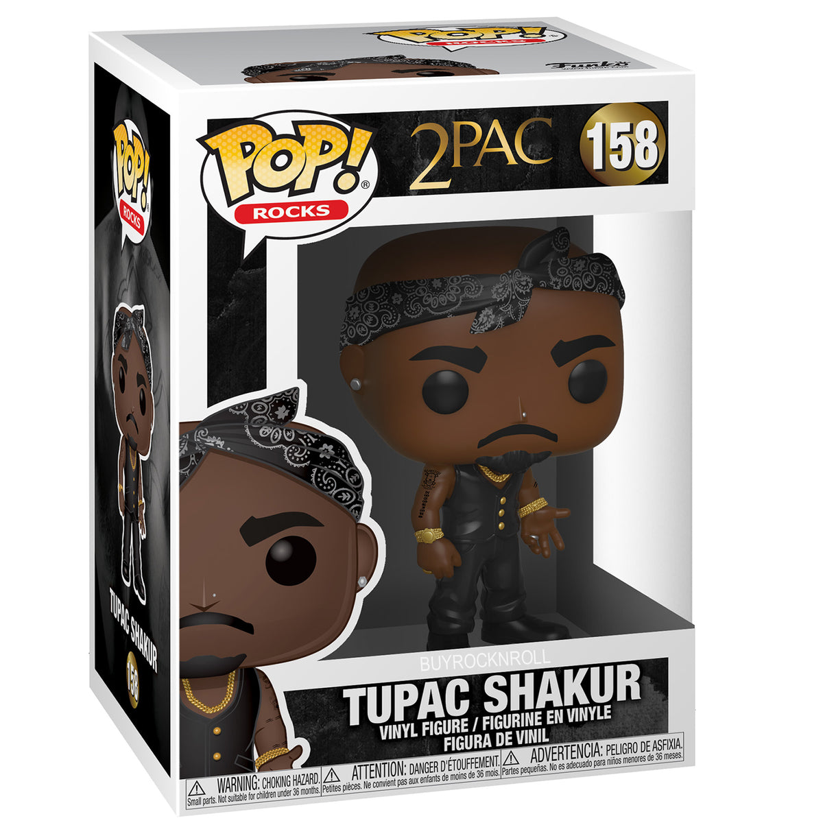 Tupac Collectible 2019 Handpicked Funko Pop Rocks Vest Bandana Figure #158