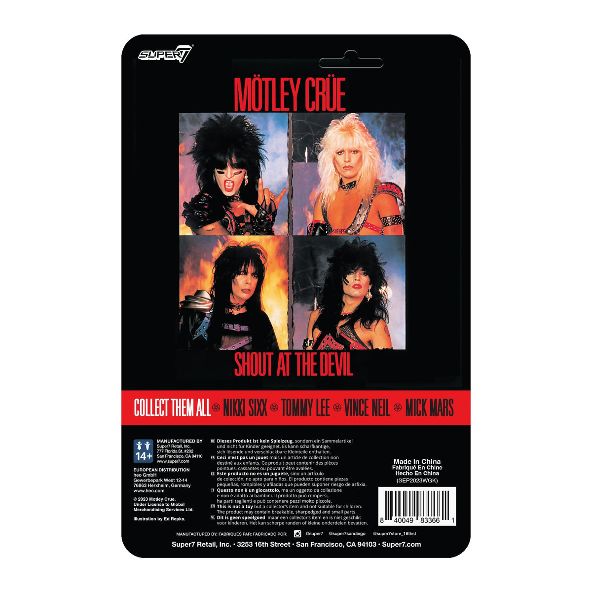 Motley Crue 2023 Collectible Super7 Reaction Figure