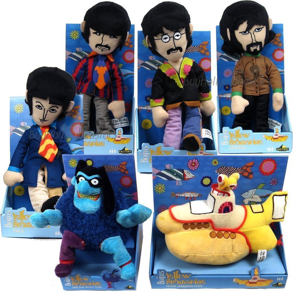 新品未使用The BeatlesYellow Submarineぬいぐるみセット Beatles 2020 Factory Entertainment Yellow Submarine Band