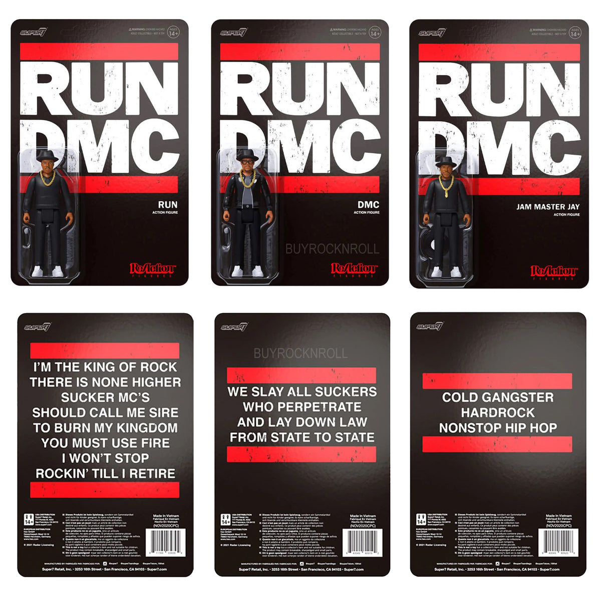 RUN DMC Collectible 2022 Super7 RUN DMC ReAction 3/34" Figures Set NM-MT*