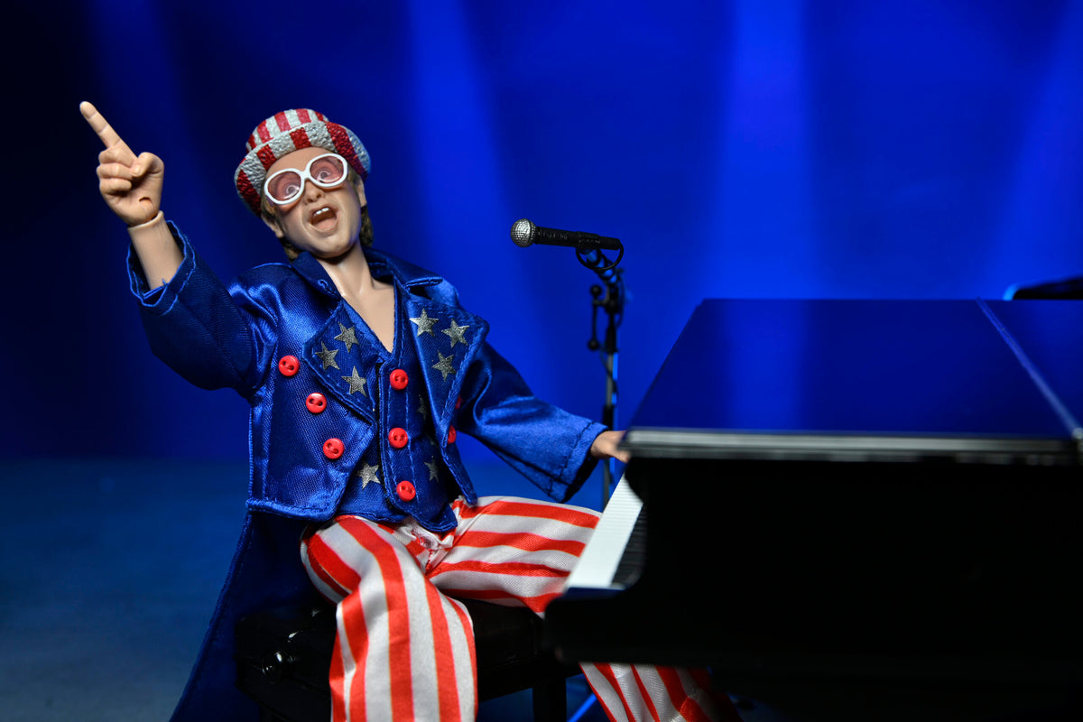 Elton John Collectible 2023 NECA Live in '76 Louder Than Concorde Tour 8" Clothed Action Figure