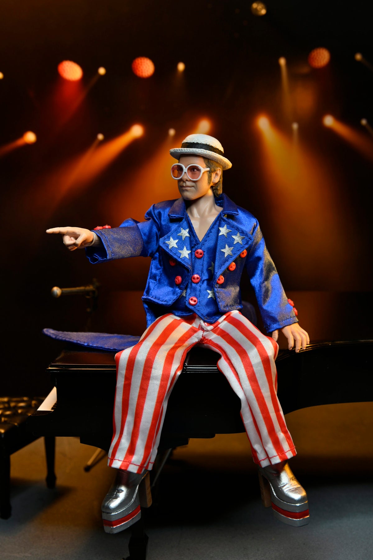 Elton John Collectible 2023 NECA Live in '76 Louder Than Concorde Tour 8" Clothed Action Figure