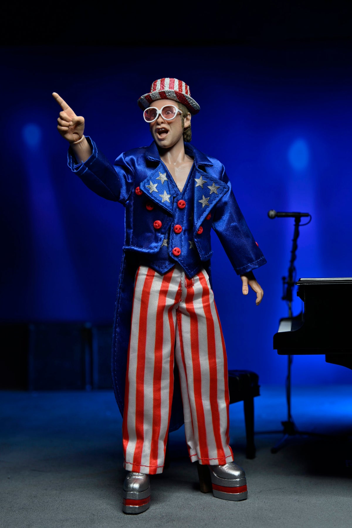 Elton John Collectible 2023 NECA Live in '76 Louder Than Concorde Tour 8" Clothed Action Figure