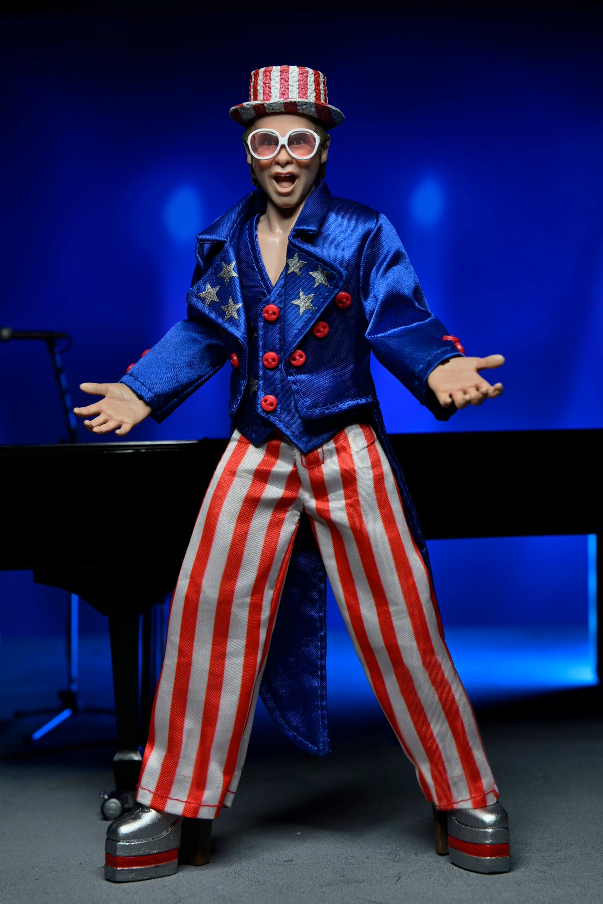 Elton John Collectible 2023 NECA Live in '76 Louder Than Concorde Tour 8" Clothed Action Figure
