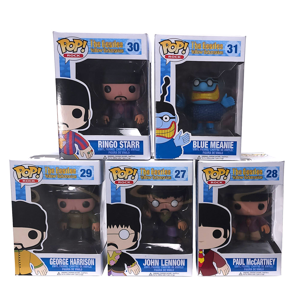 Beatles 2012 Funko Pop! Rocks Yellow Submarine 5 Figure Set Non-Perfect Boxes