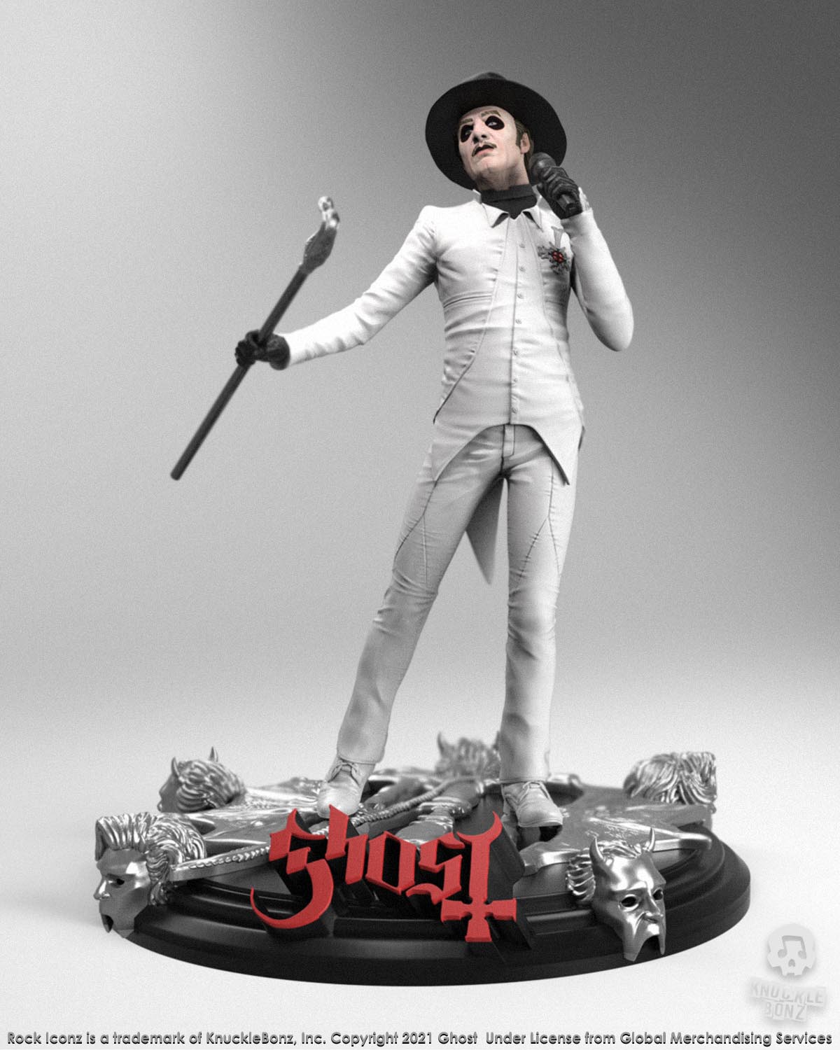 Ghost Collectible 2021 KnuckleBonz Rock Iconz Statue Cardinal Copia White Tuxedo -Variant