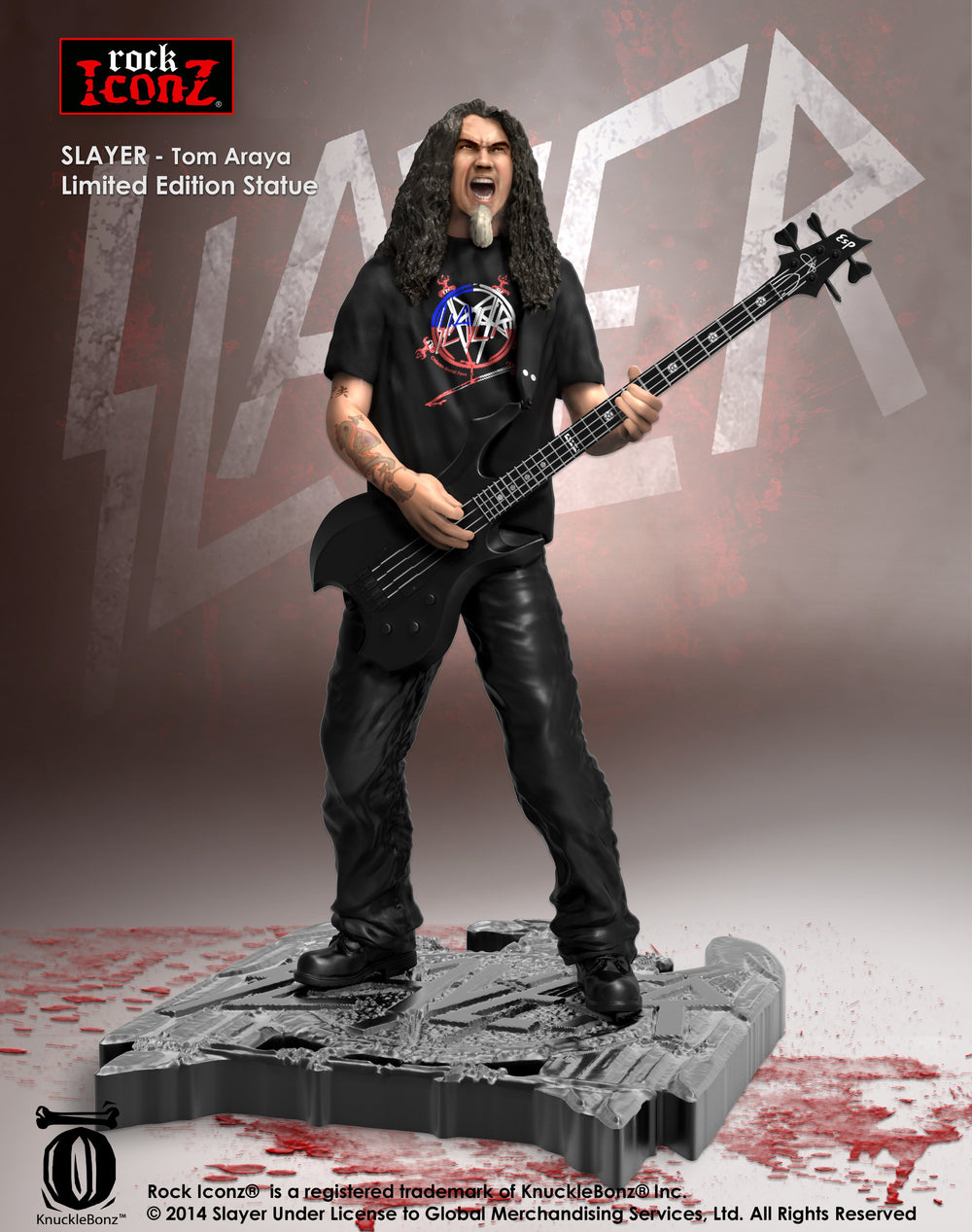 SOLD OUT! Slayer Collectible 2014 Knucklebonz Rock Iconz Tom Araya Statue #166/1000