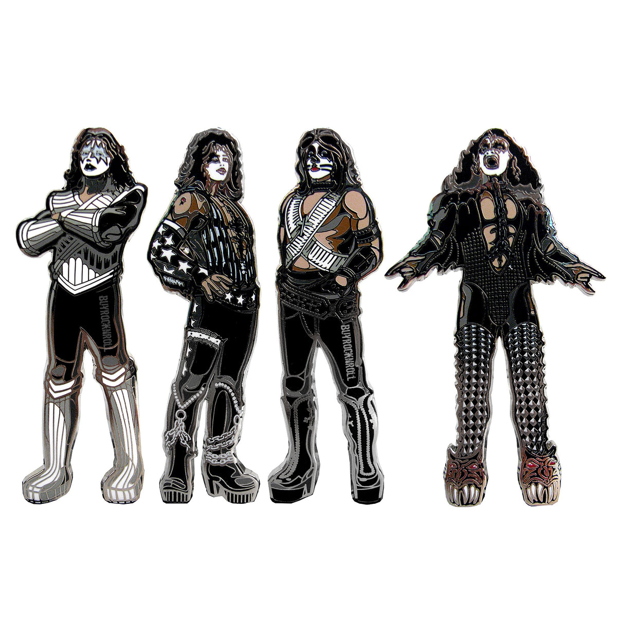 KISS Collectible 2017 FiGPiN Love Gun Enamel Figure Pin Set with Displays