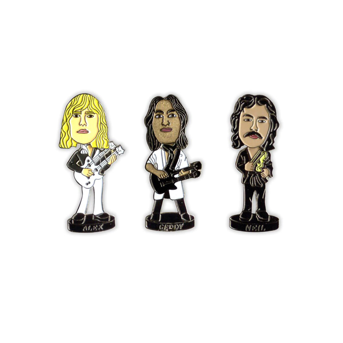 SOLD OUT! RUSH Collectible - 2007 Geddy, Alex, and Neil Bobblehead Enamel Bobbing Pins