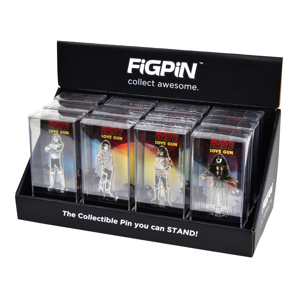FiGPiN Collectors Retail Display Storage Case - Holds 12 FiGPiN Displays  (AC/DC KISS David Bowie)