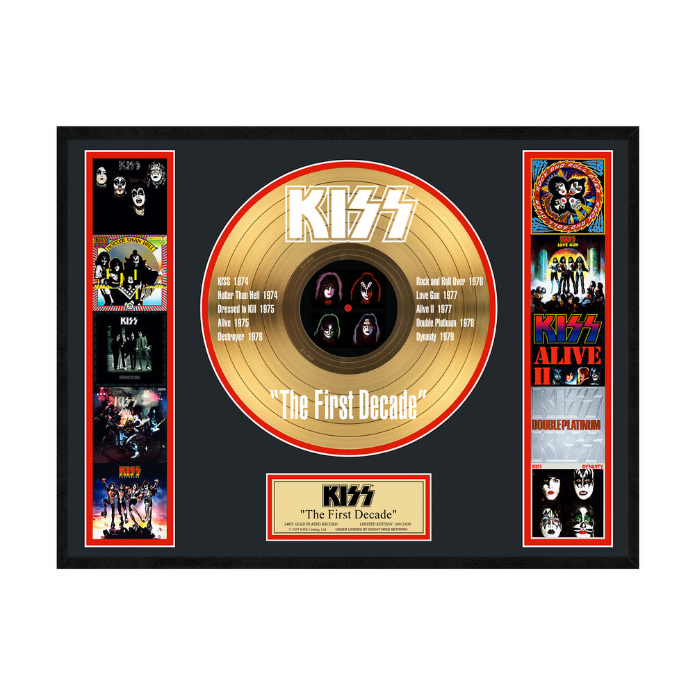 SOLD OUT! KISS Collectible - The First Decade Limited Edition 24 KT Gold Record LP #671