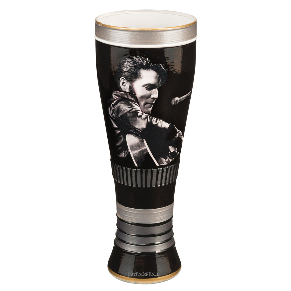 Elvis Presley Collectible Vandor 2014 King of Rock N Roll Hand Painted 20 Glass