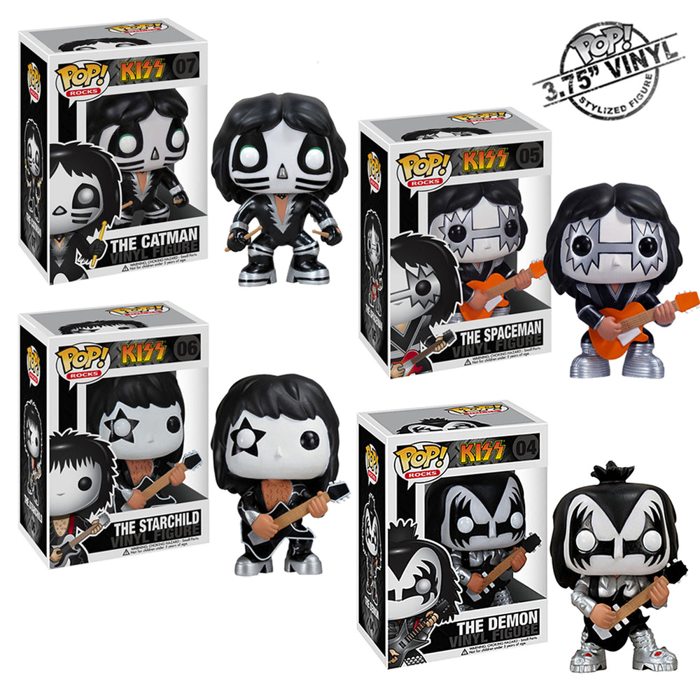 KISS Collectibles 2011 Funko Pop Rocks Series 1 Vinyl Figures Set of 4 - New