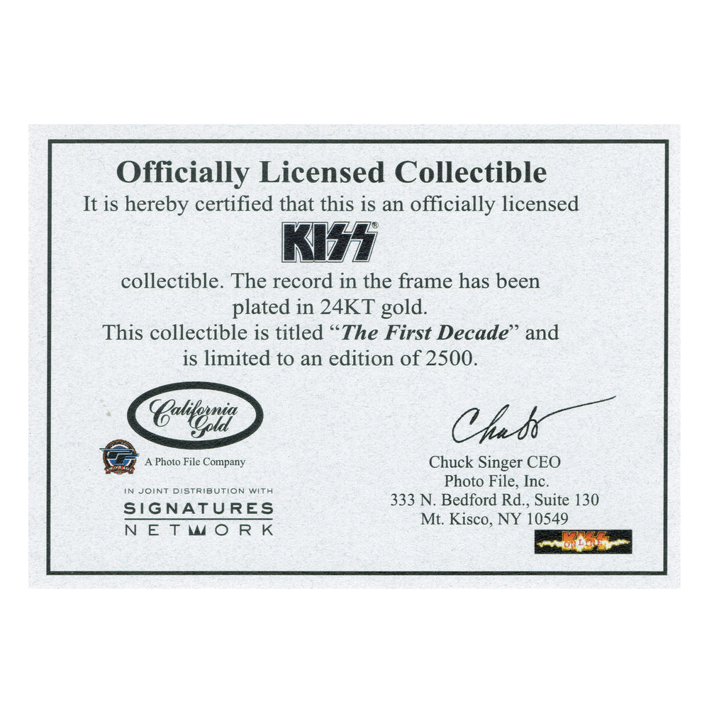 SOLD OUT! KISS Collectible - The First Decade Limited Edition 24 KT Gold Record LP #671