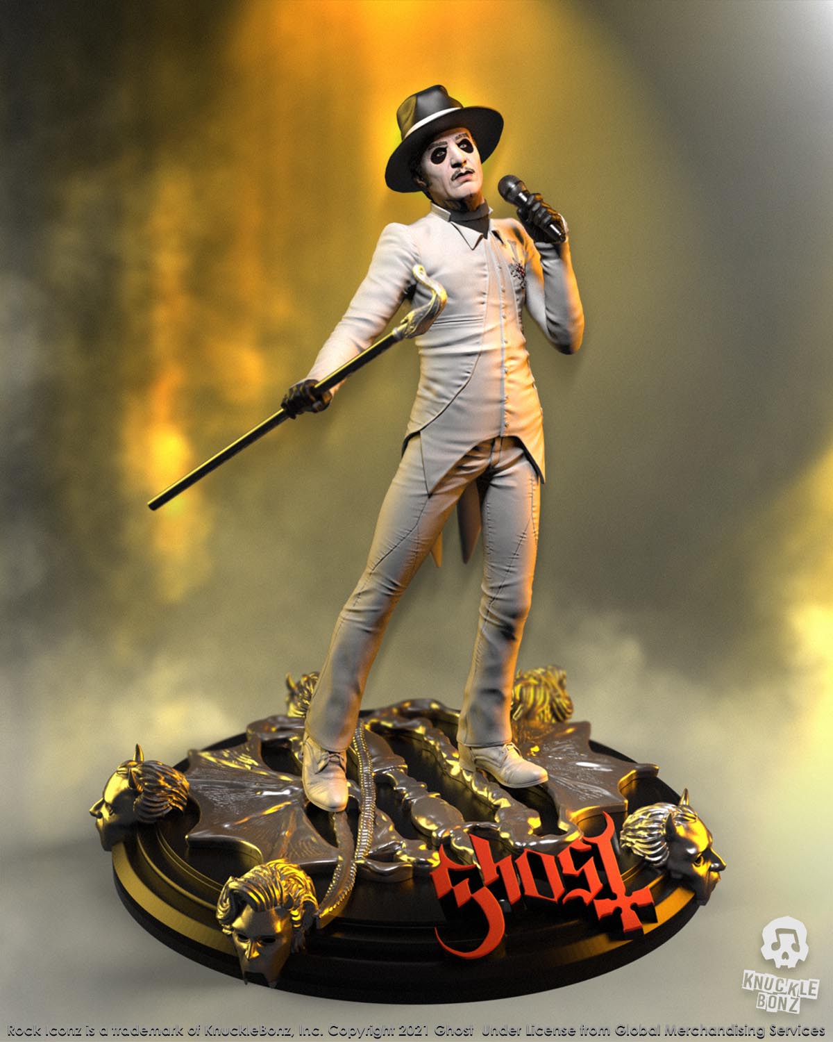 Ghost Collectible 2021 KnuckleBonz Rock Iconz Statue Cardinal Copia White Tuxedo -Variant