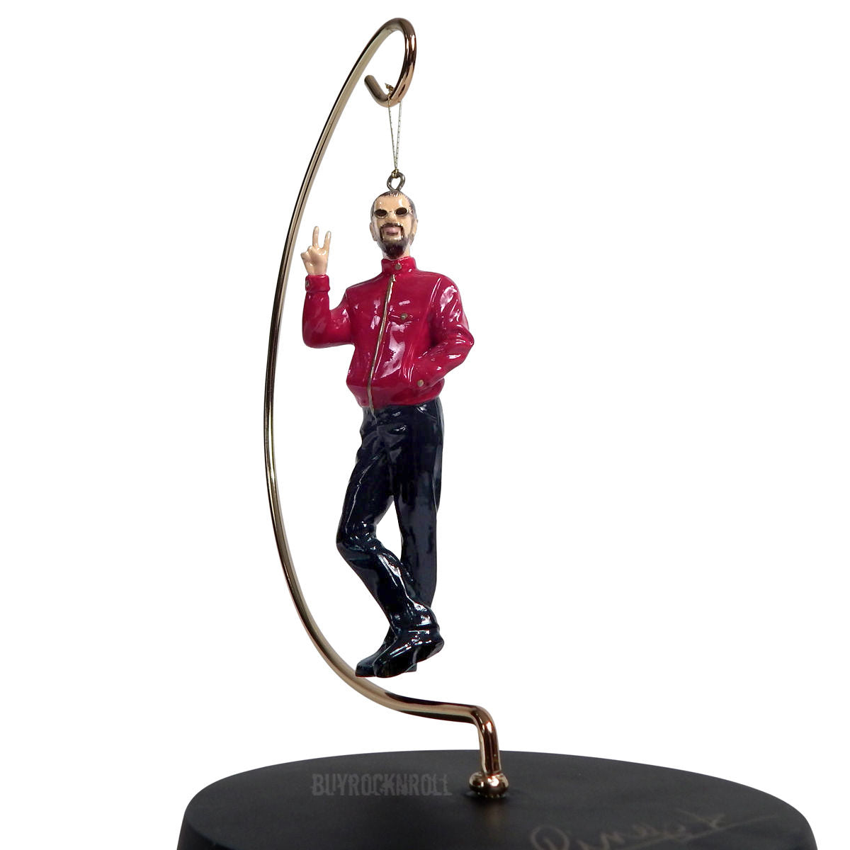 Rare Beatles Collectible 1996 Gartland Ringo Starr Figure Christmas Peace Ornament