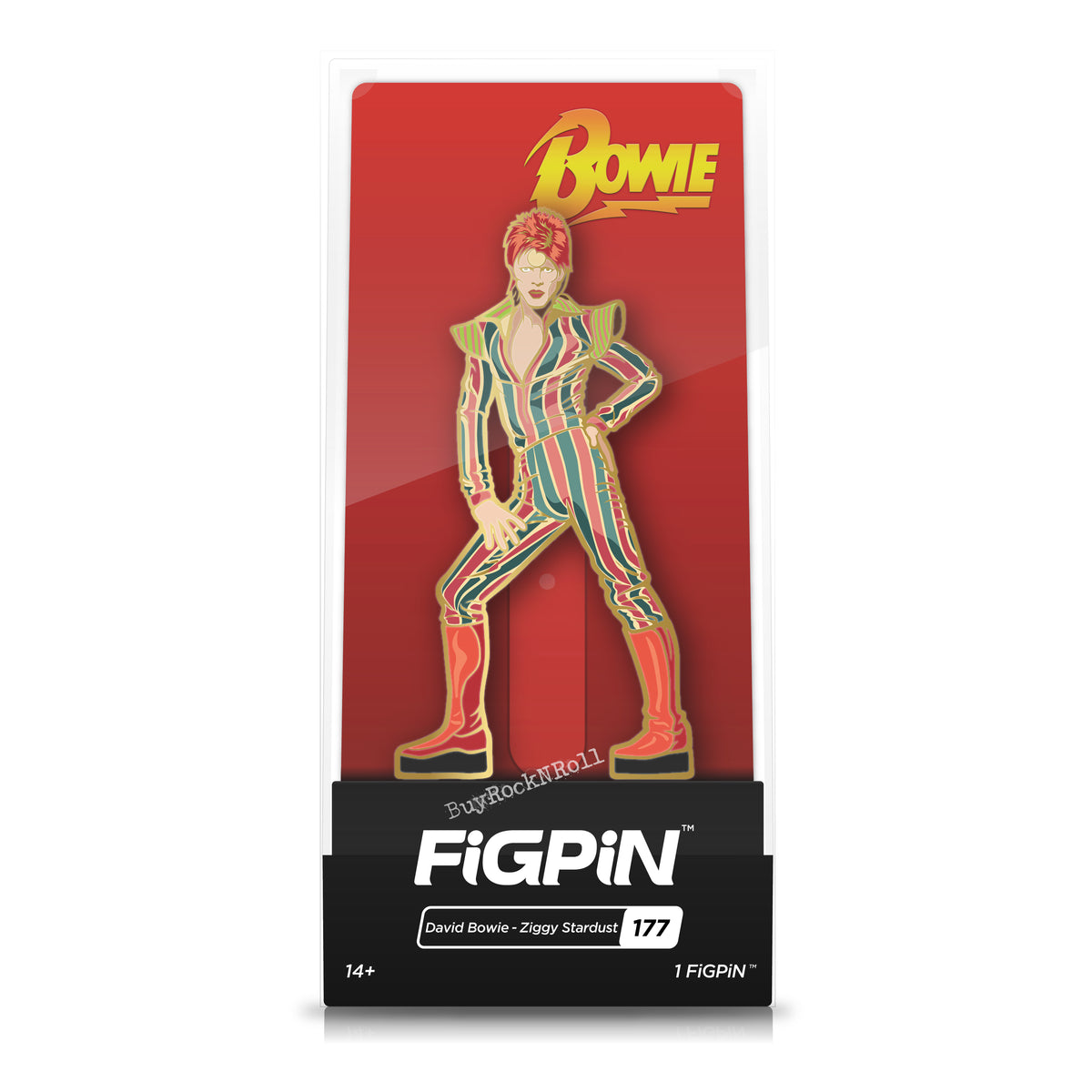 David Bowie Collectible 2019 FiGPiN Ziggy Stardust Pin #177 in Custom Display & Jewel Case