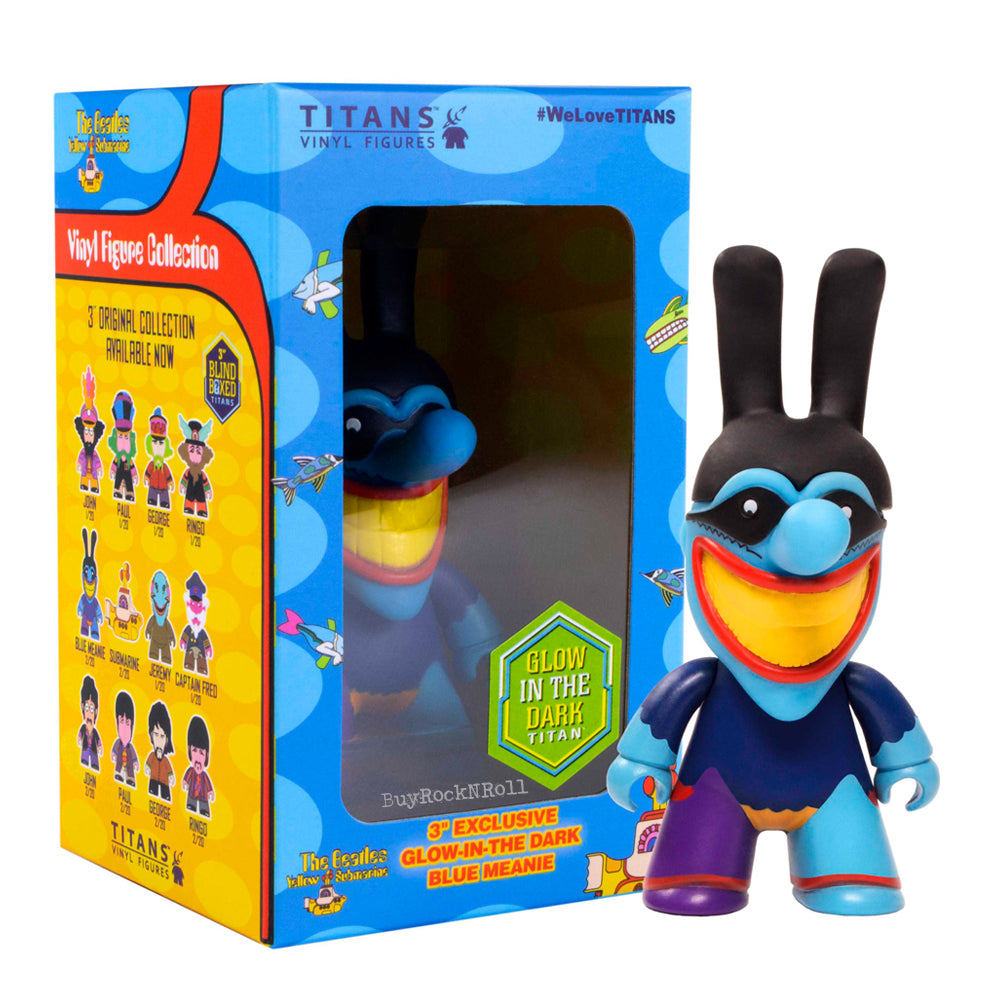 SOLD OUT! Beatles Titans Yellow Submarine Glow In The Dark Fab Four Blue Meanie & Sub Figures Set of 6