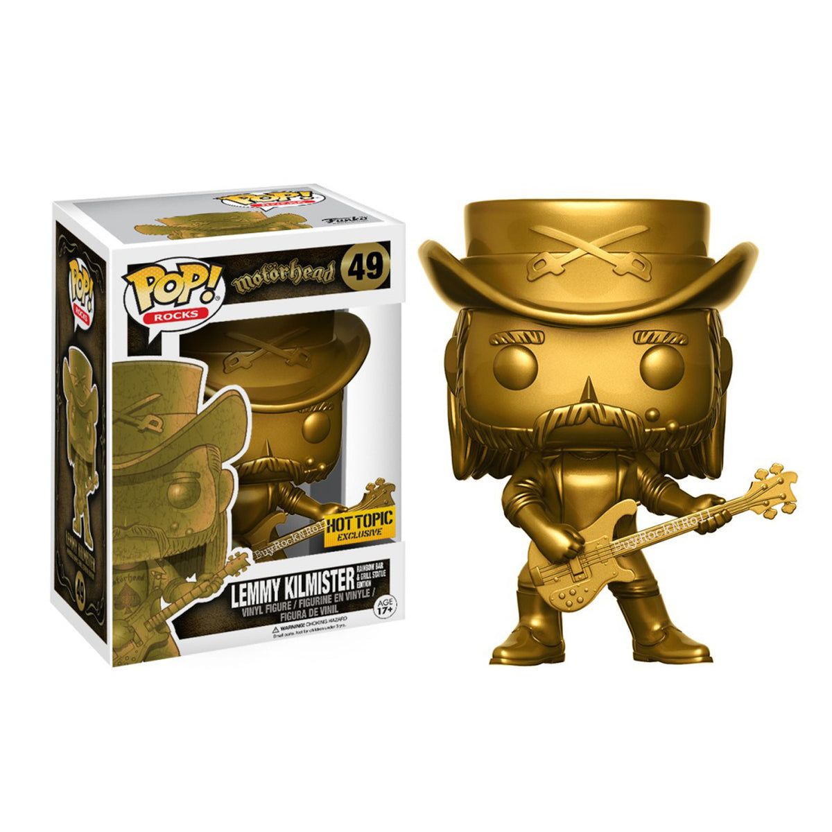 Motorhead 2017 Funko Pop! Rocks Lemmy Kilmister Gold (Golden State) Figure in Protector