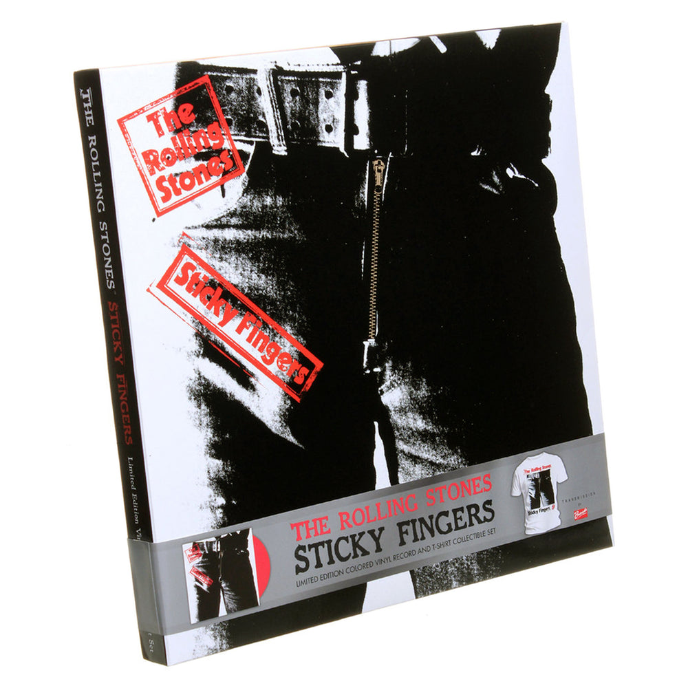 Rolling Stones Collectible 2009 Sticky Fingers Red Vinyl LP T-Shirt Box Set - S