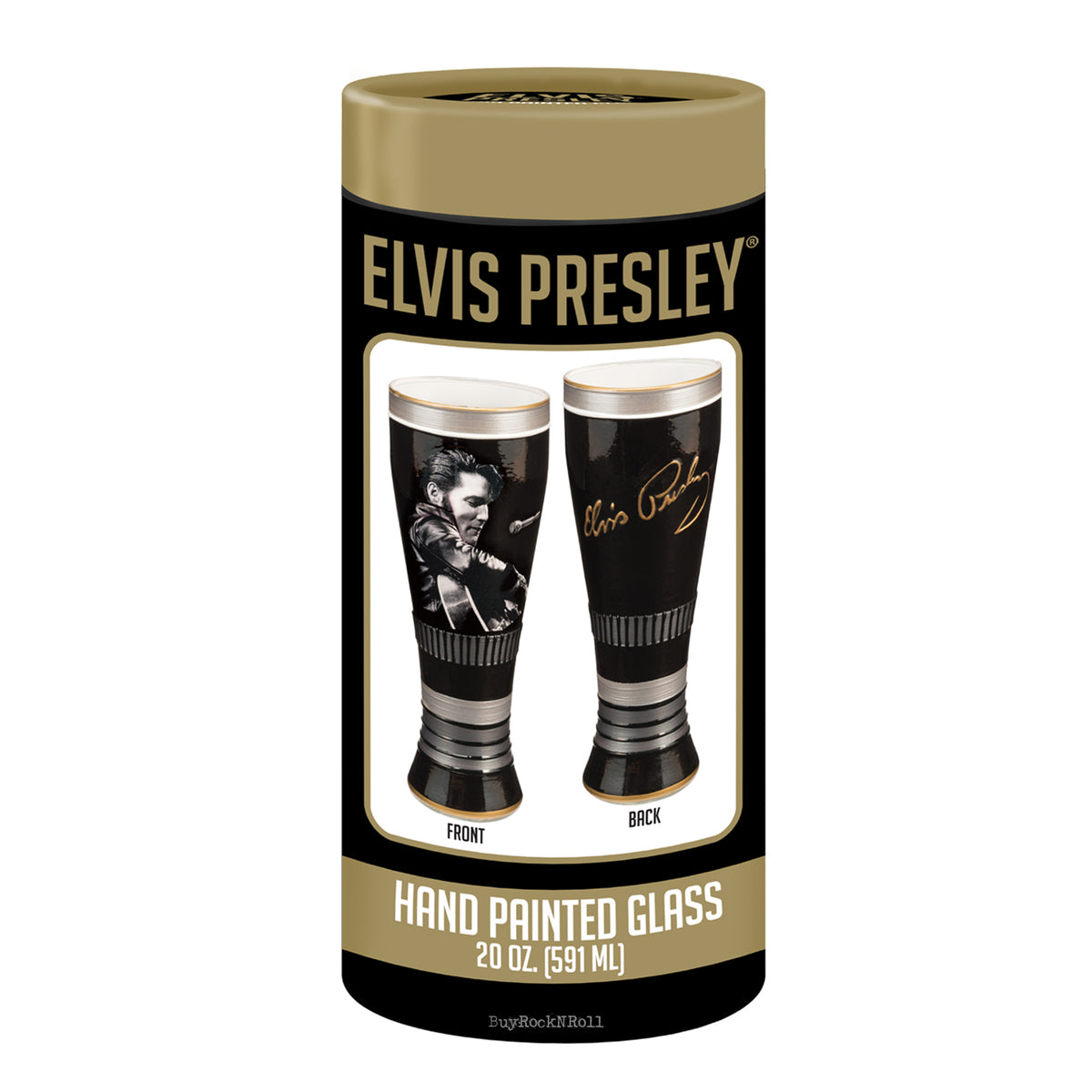 Elvis Presley Collectible Vandor 2014 King of Rock N Roll Hand Painted 20 Glass