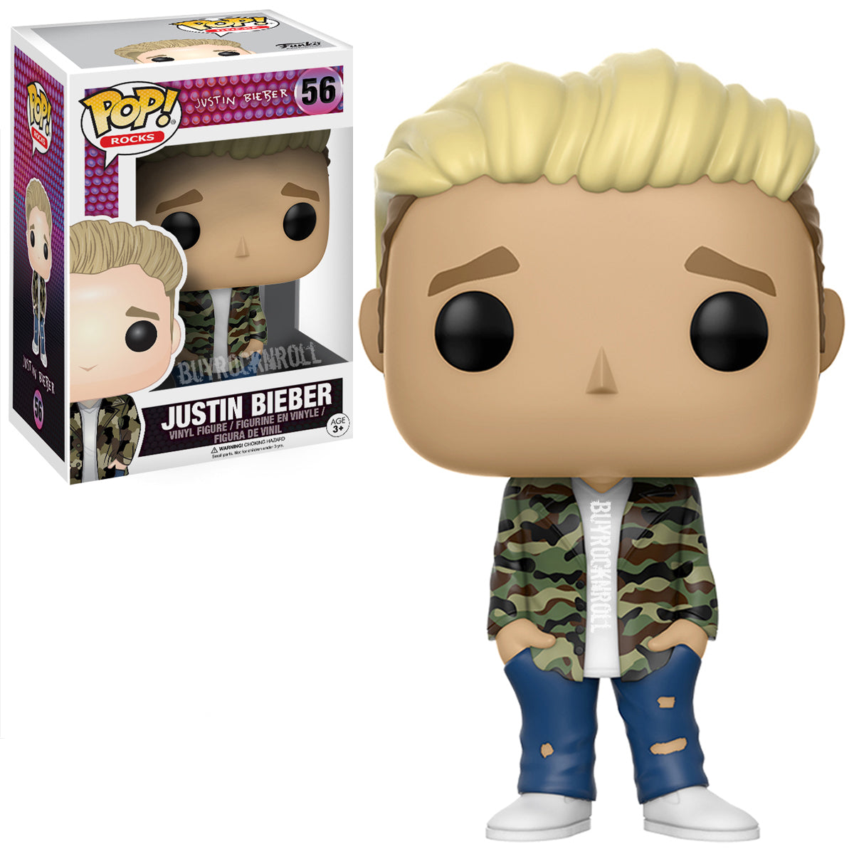 Justin Bieber Handpicked 2017 Funko POP! Rocks Figure #56 in a Protector Display Case