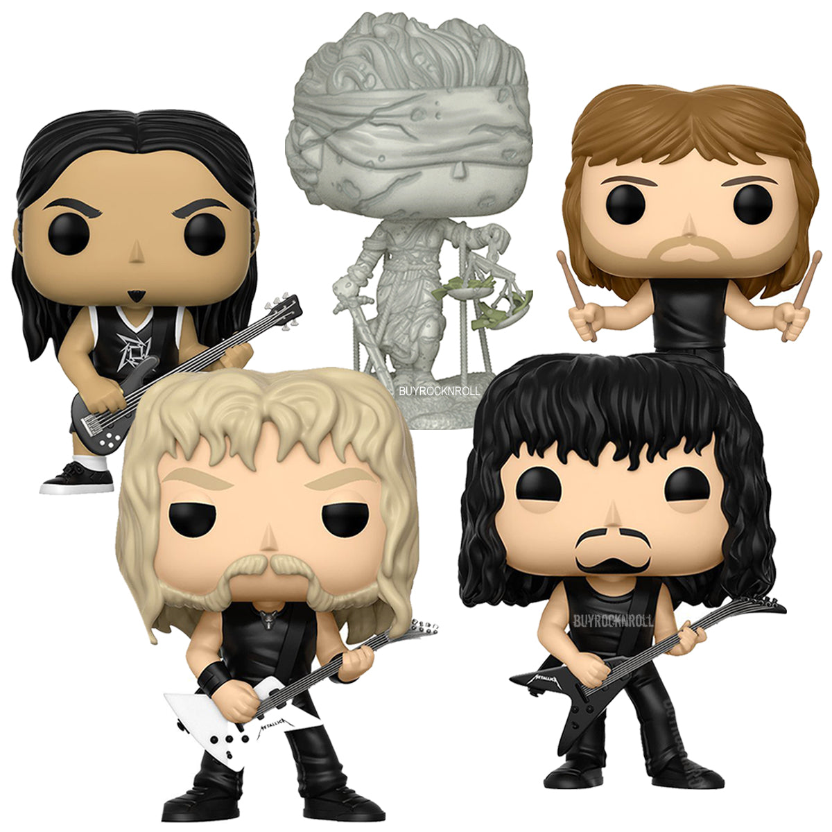 Metallica Collectible 2017 Funko POP! Rocks Band Members & Lady Justice Set