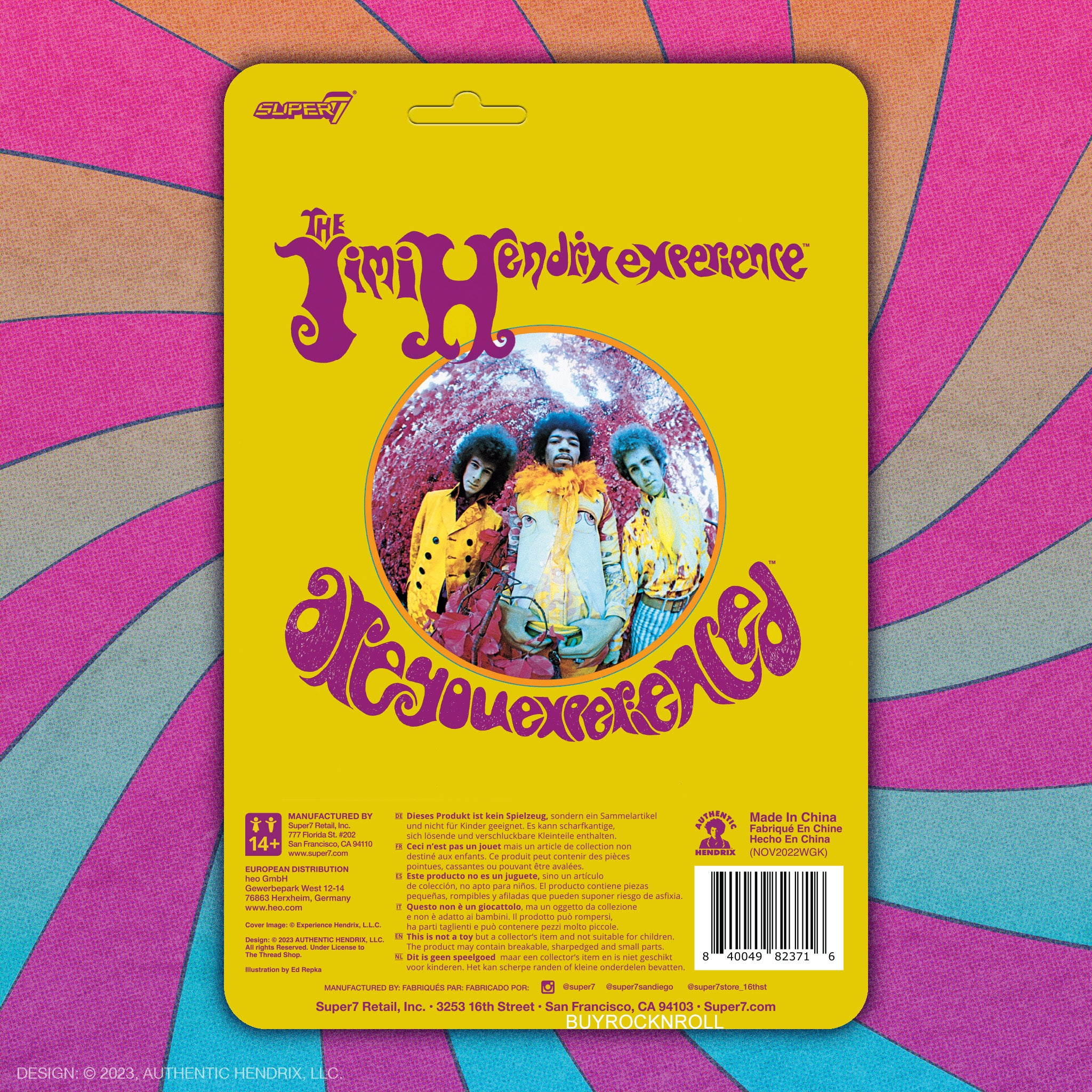 Jimi Hendrix Super7 Jimi Hendrix Are You Experienced Reaction Figure Archived - NM/MT