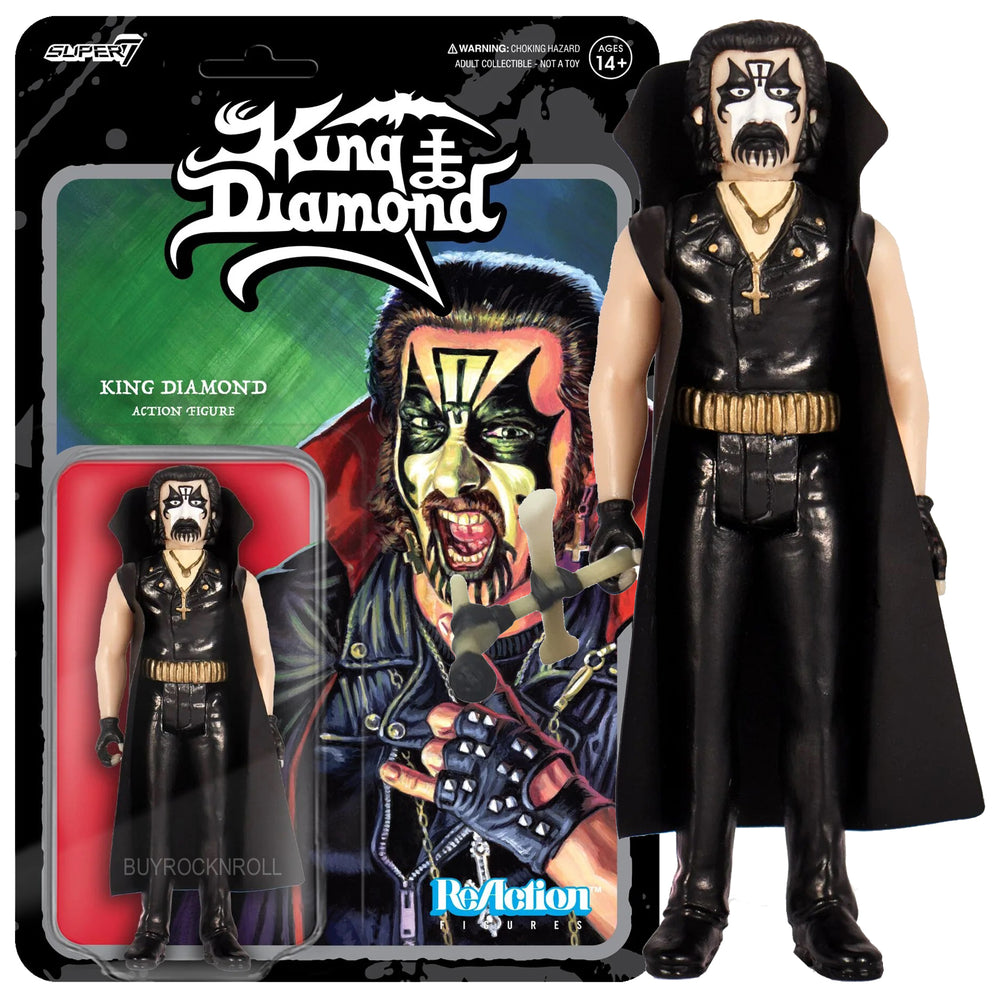 King Diamond Collectible 2024 Super7 Reaction Figure (Halloween) Unpunched Card